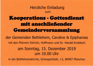 Gemeindeversammlung Plakat