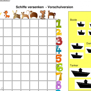 Schiffe versenken für Vorschulkinder